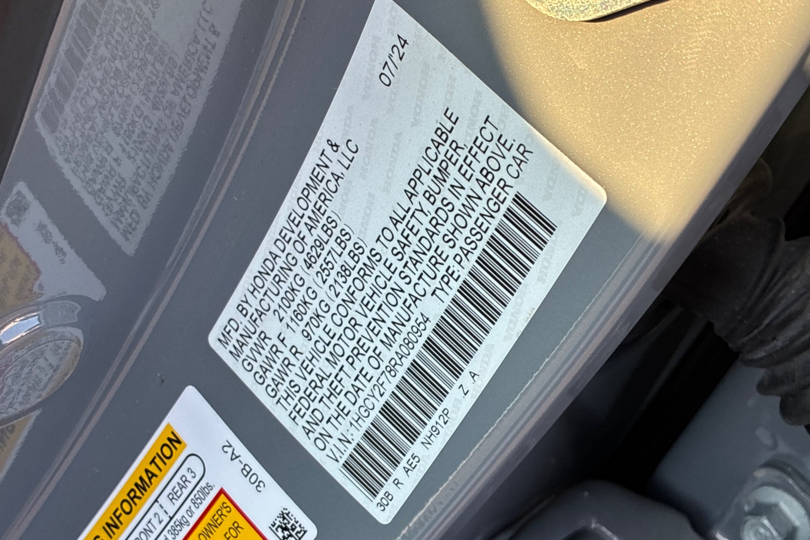 Used 2024 Urban Gray Pearl Honda Sport-L image 42