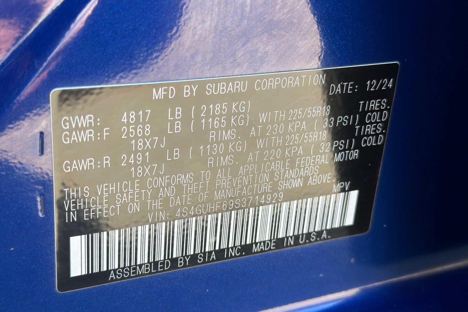 Used 2025 Blue Subaru Sport image 24