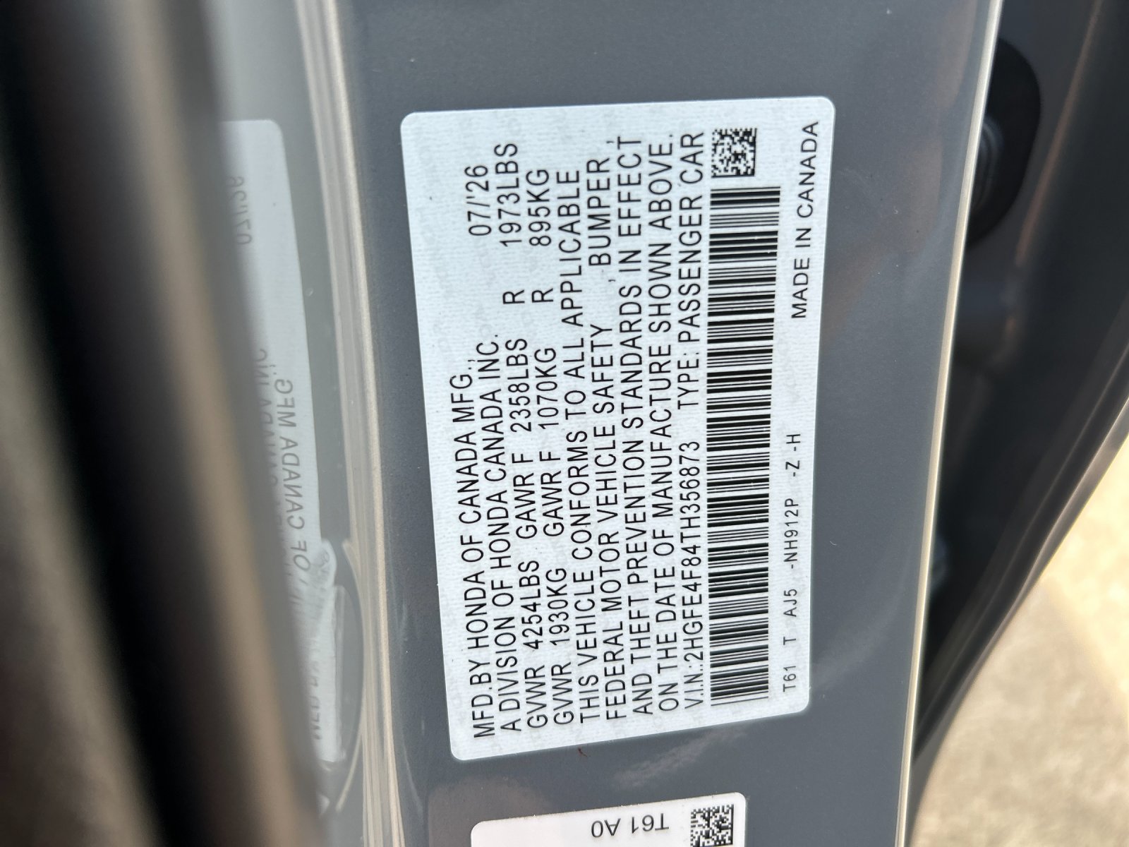 New 2026 Urban Gray Pearl Honda 2WD Sport Touring Hybrid image 35