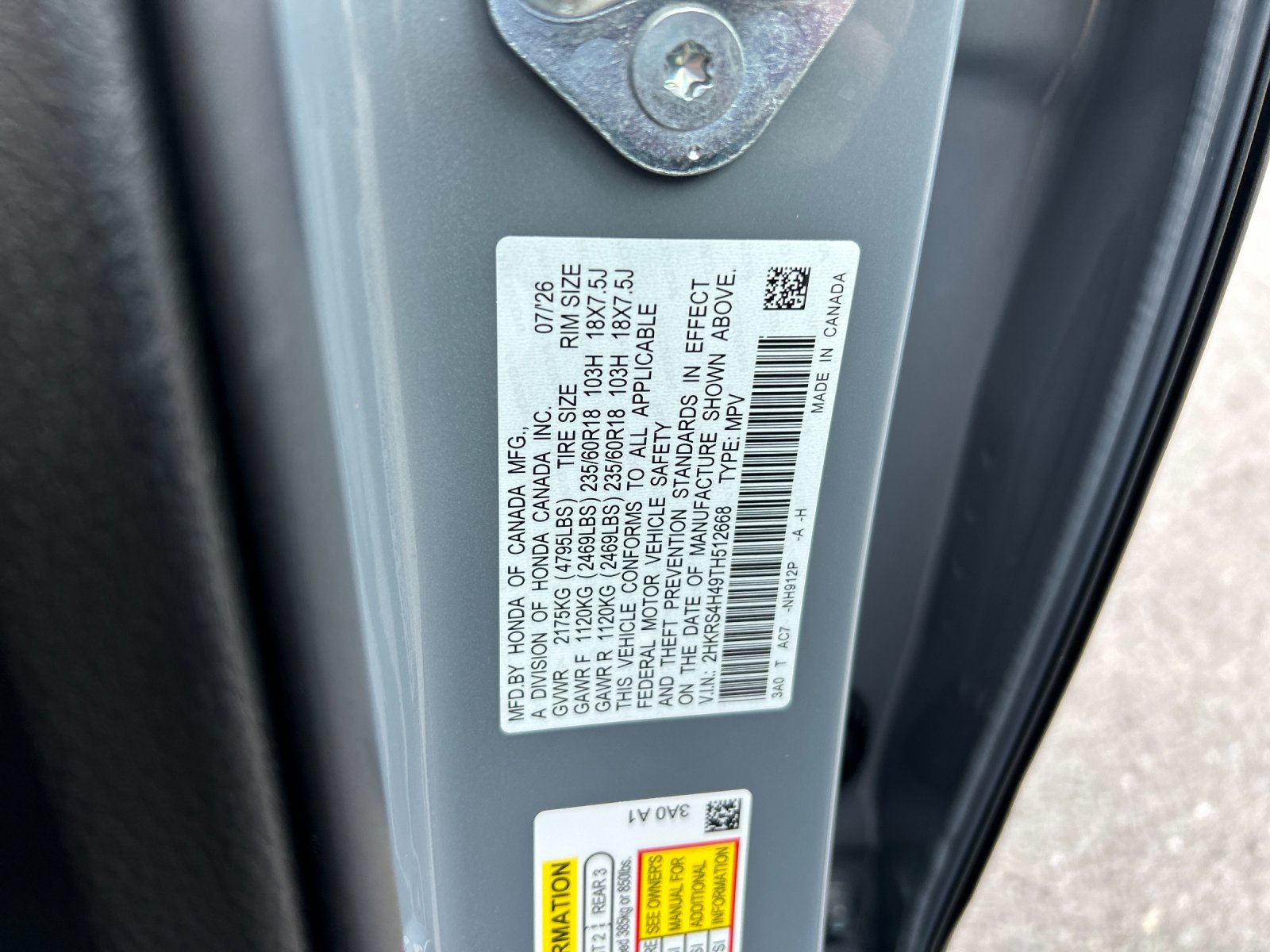 New 2026 Urban Gray Pearl Honda AWD EX image 35