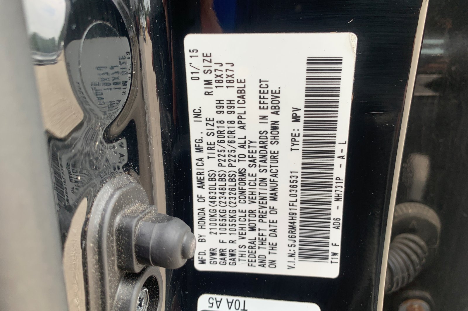 Used 2015 Crystal Black Pearl Honda Touring image 34