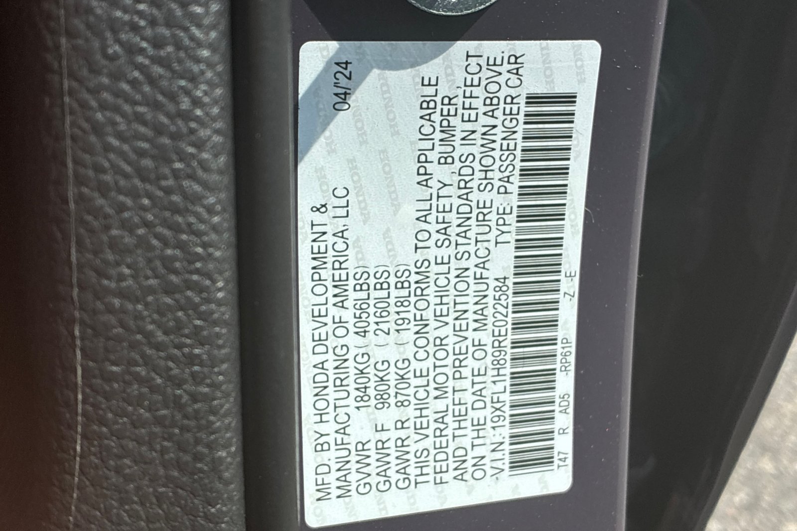 Used 2024 Smokey Mauve Pearl Honda Sport Touring image 27