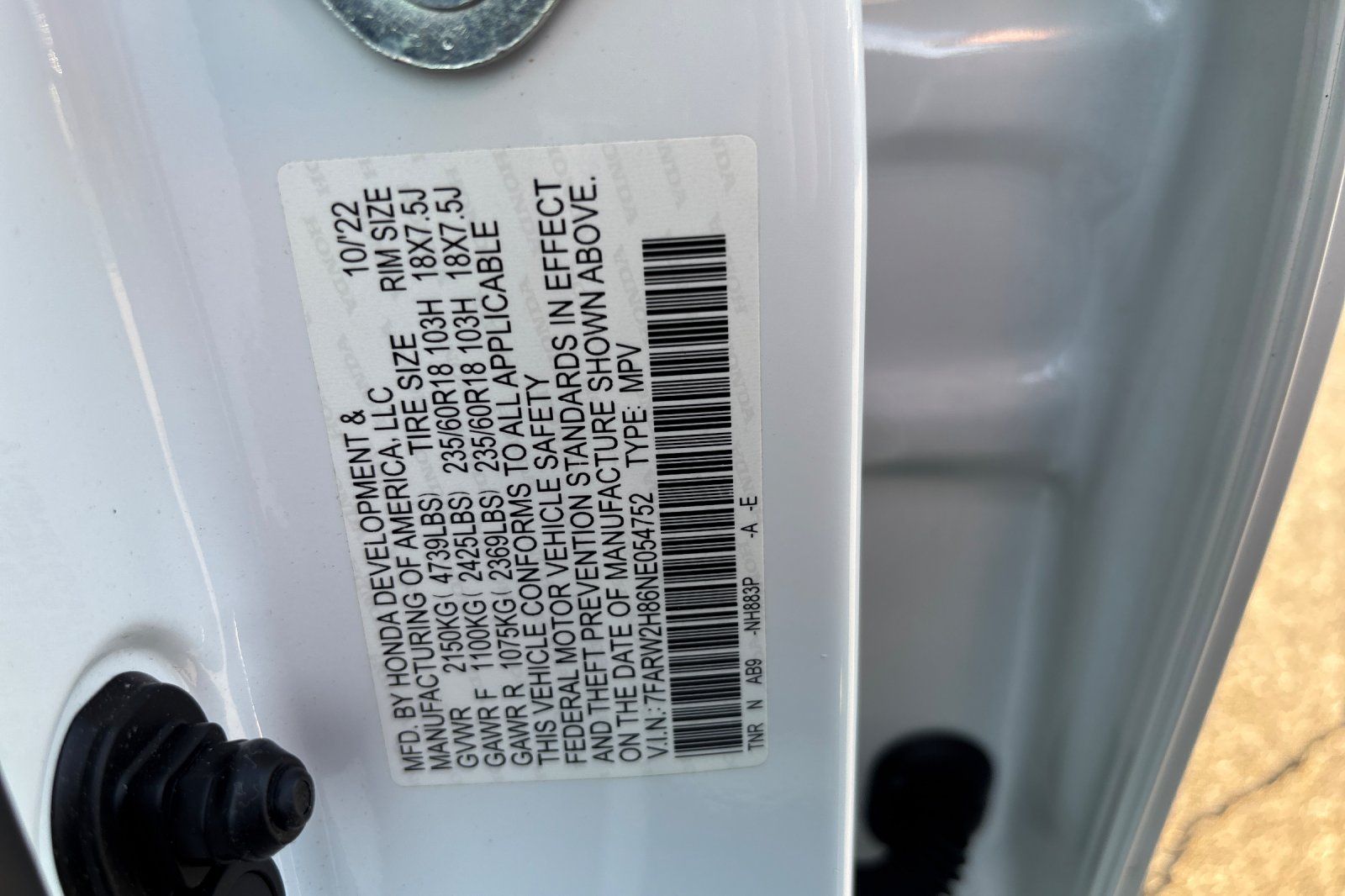 Certified Used 2022 White Honda EX-L image 9