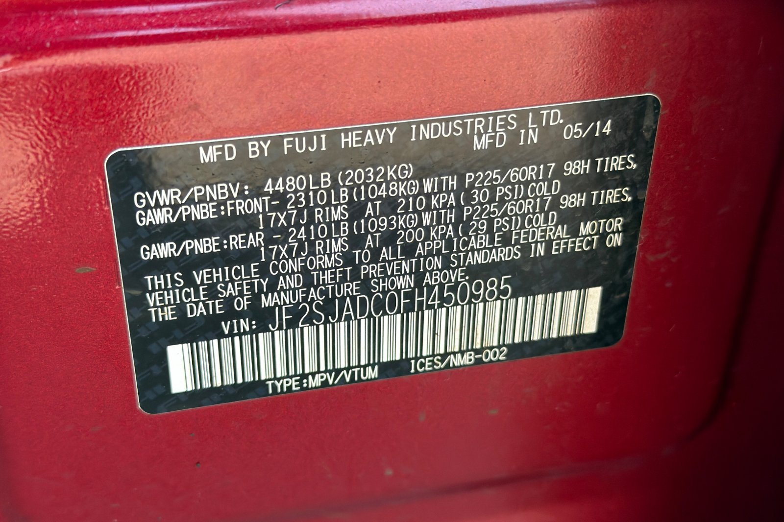 Used 2015 Red Subaru 2.5i Premium image 23