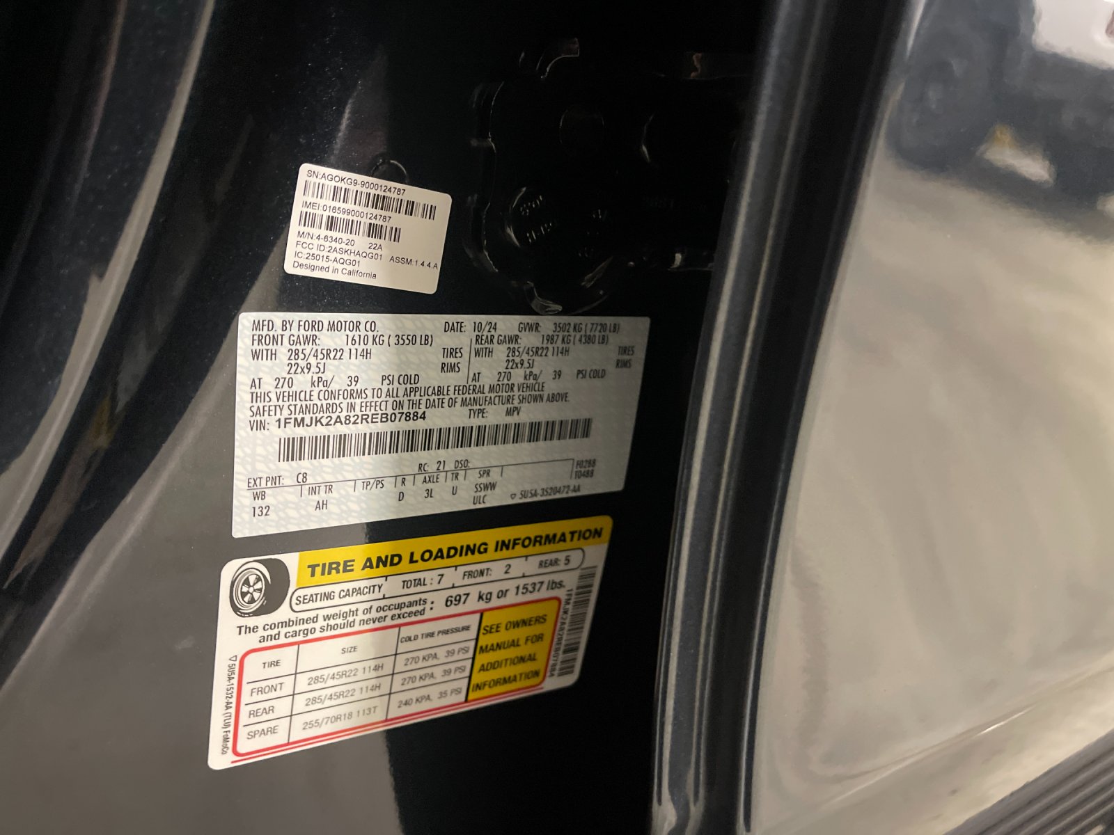 Used 2024 Blue Metallic Ford Limited image 34