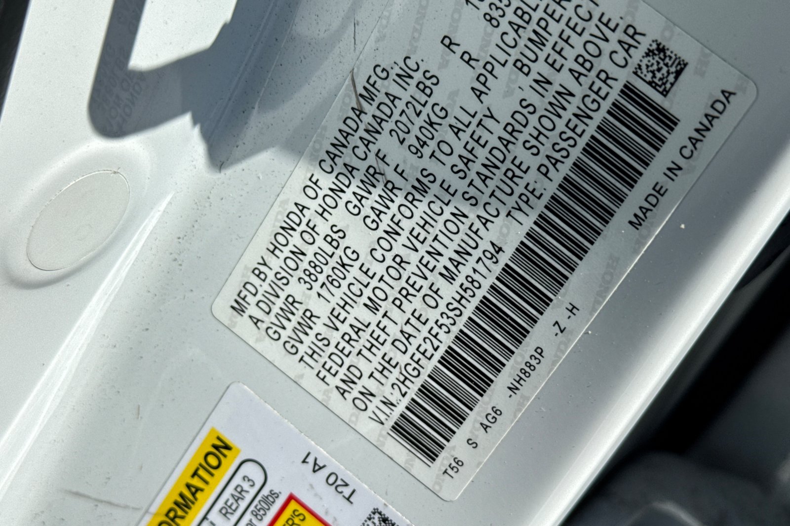 Certified Used 2025 Platinum White Pearl Honda 4D SPORT image 27
