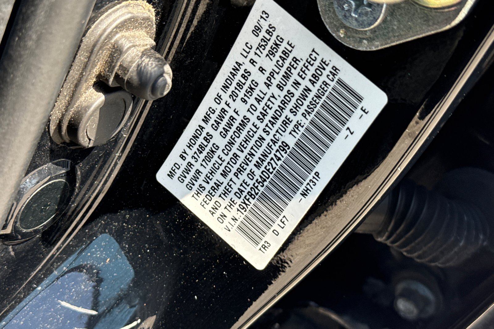 Used 2013 Crystal Black Pearl Honda LX image 26