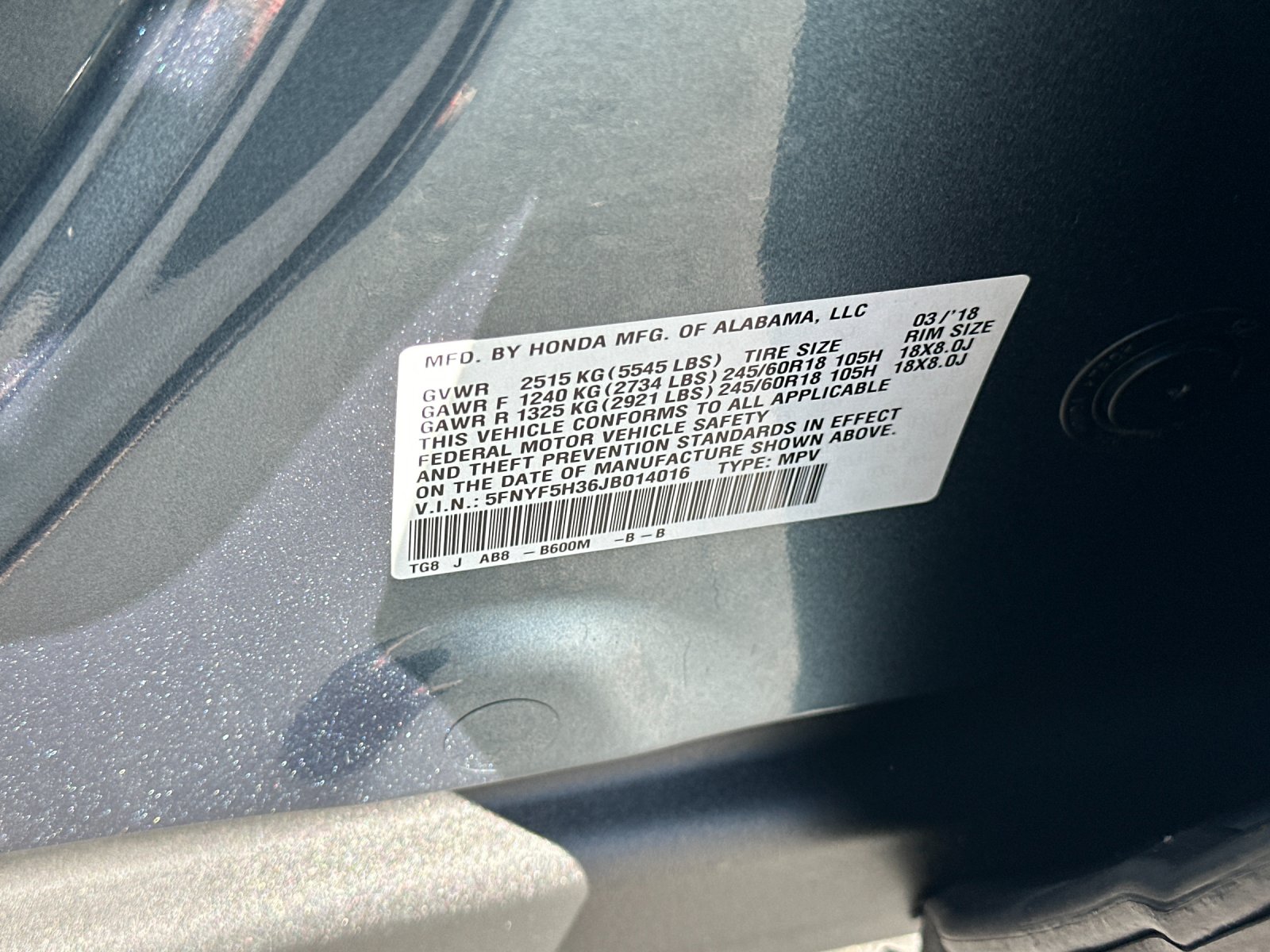 Used 2018 Blue Honda EX image 29