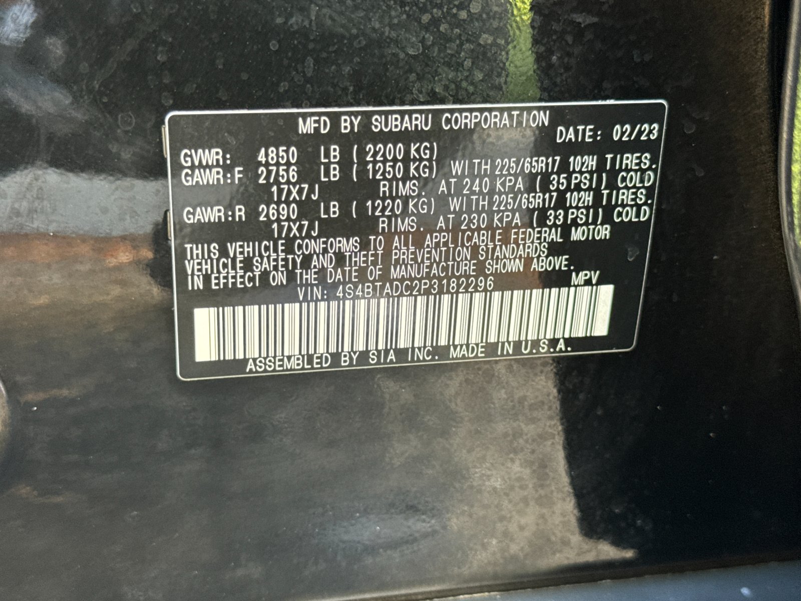 Used 2023 Crystal Black Silica Subaru Premium 4D Sport Utility image 33