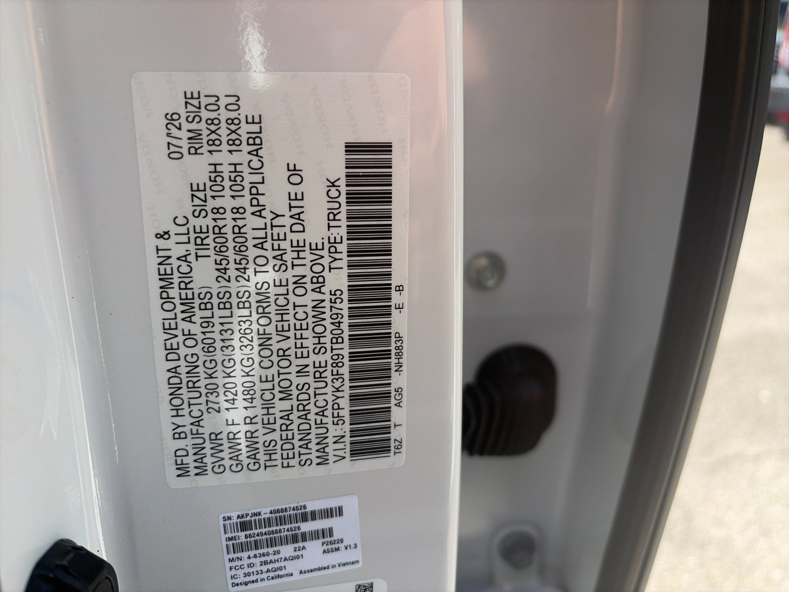 New 2026 Platinum White Pearl Honda Black Edition image 34