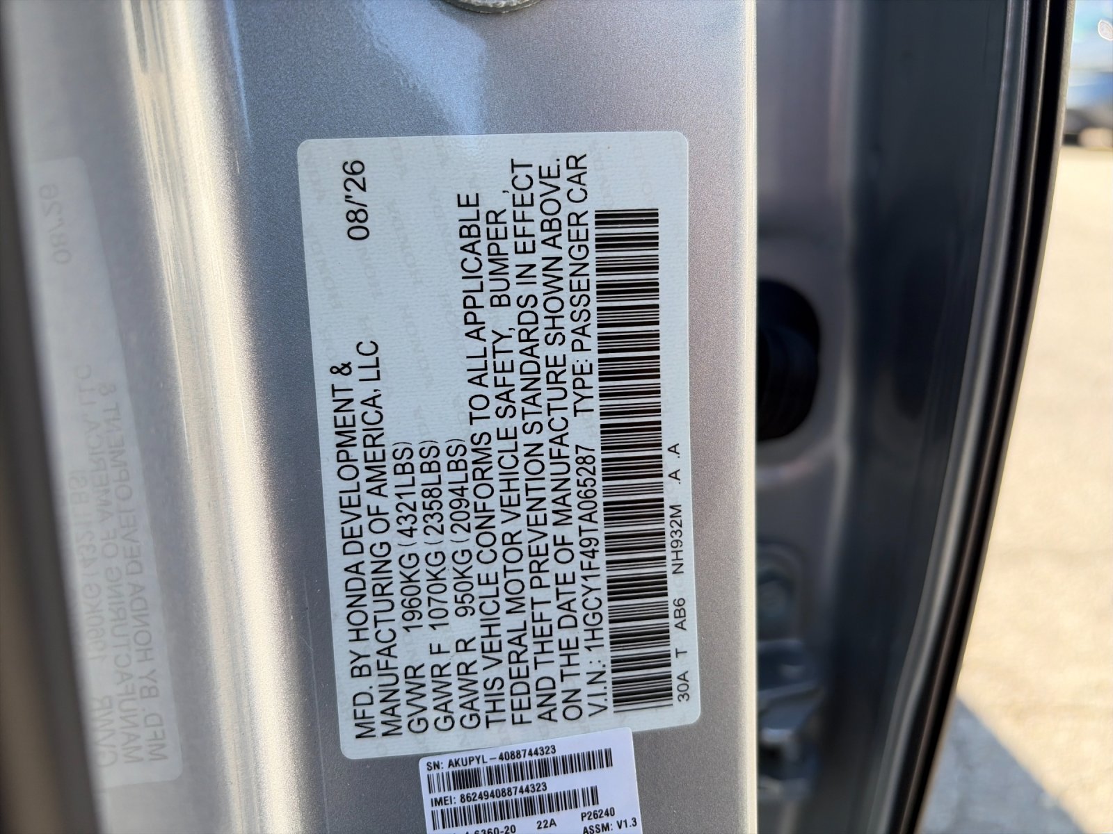 New 2026 Solar Silver Metallic Honda SE image 35