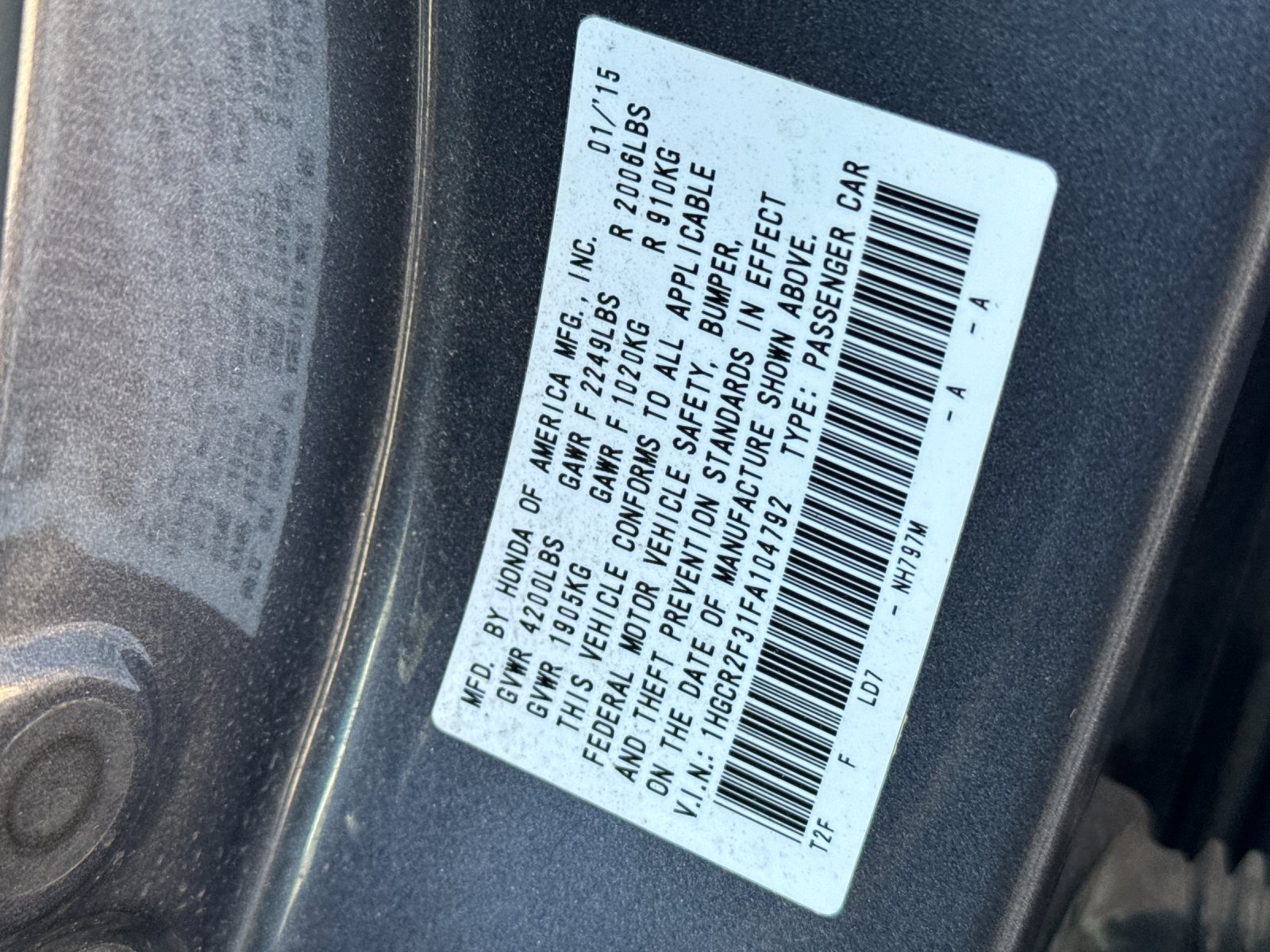 Used 2015 Gray Honda LX image 25