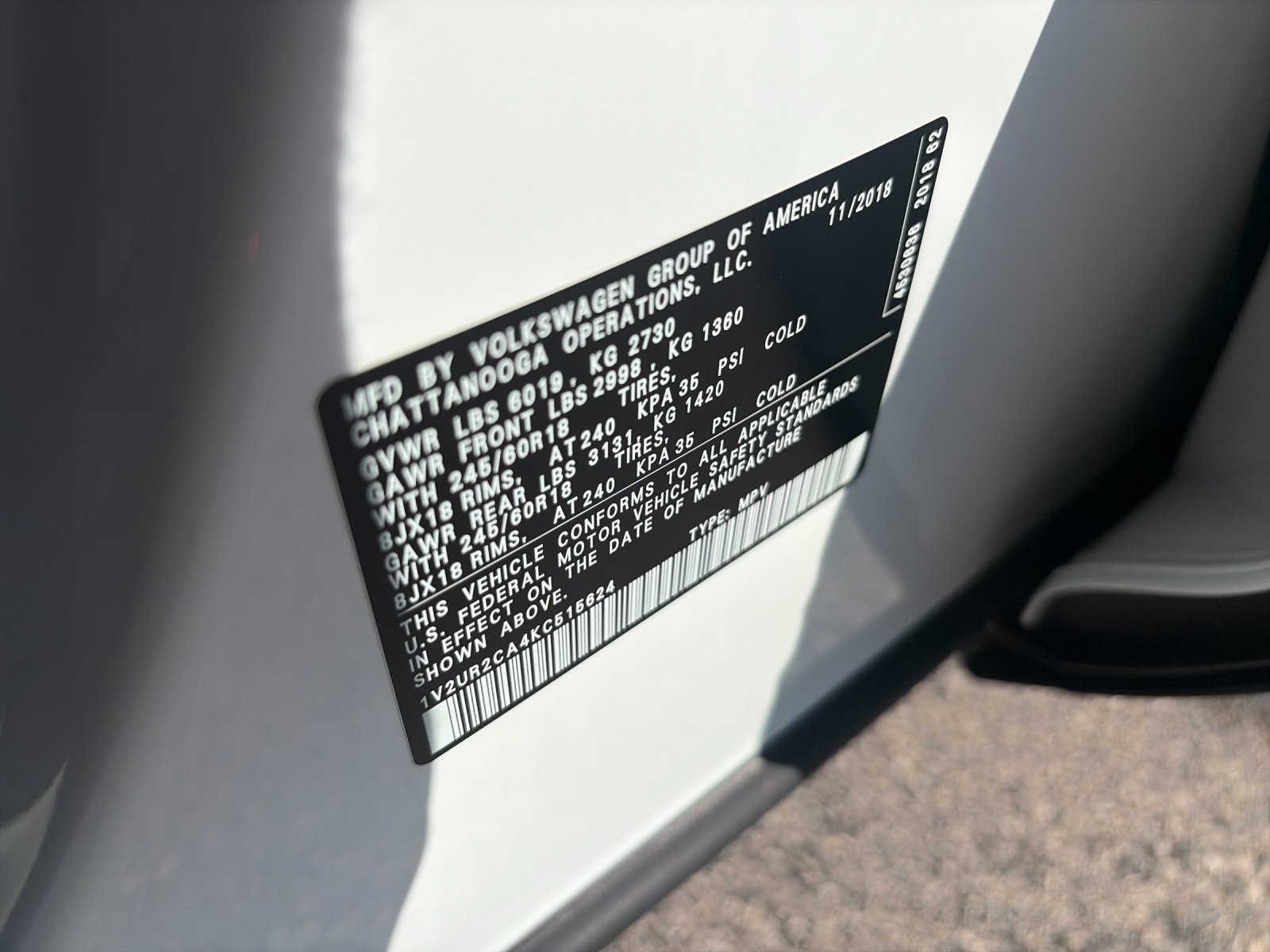 Used 2019 Pure White Volkswagen 3.6L V6 SE image 33