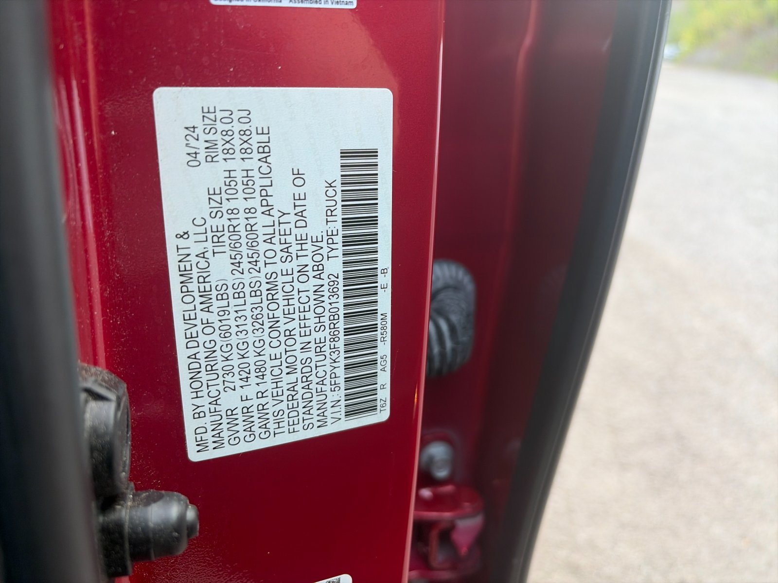 Used 2024 Radiant Red Honda Black Edition image 34
