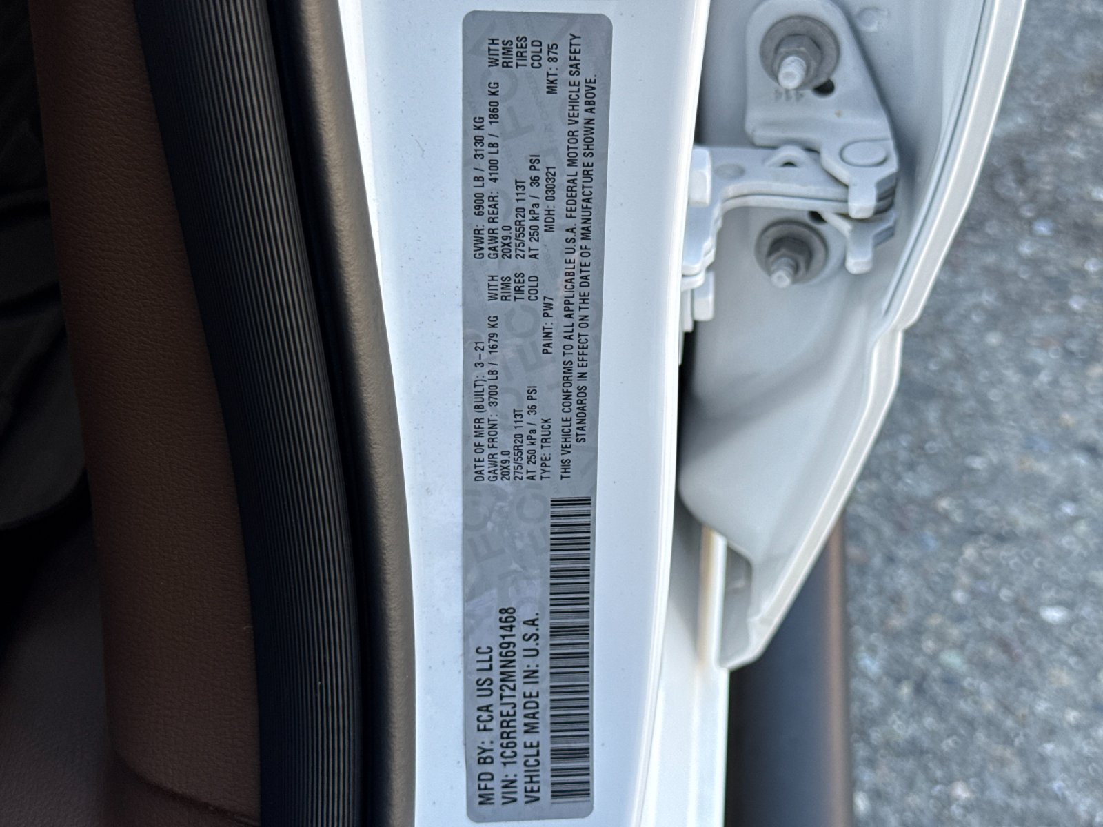 Used 2021 Bright White Clearcoat Ram Laramie 4D Crew Cab image 33