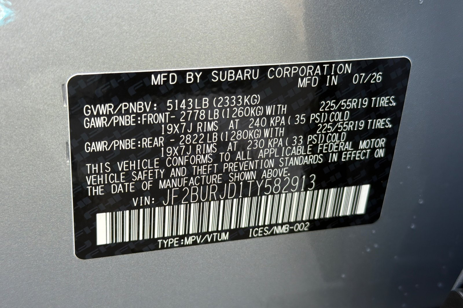 New 2026 ICE SILVER METALLIC Subaru Touring XT image 27