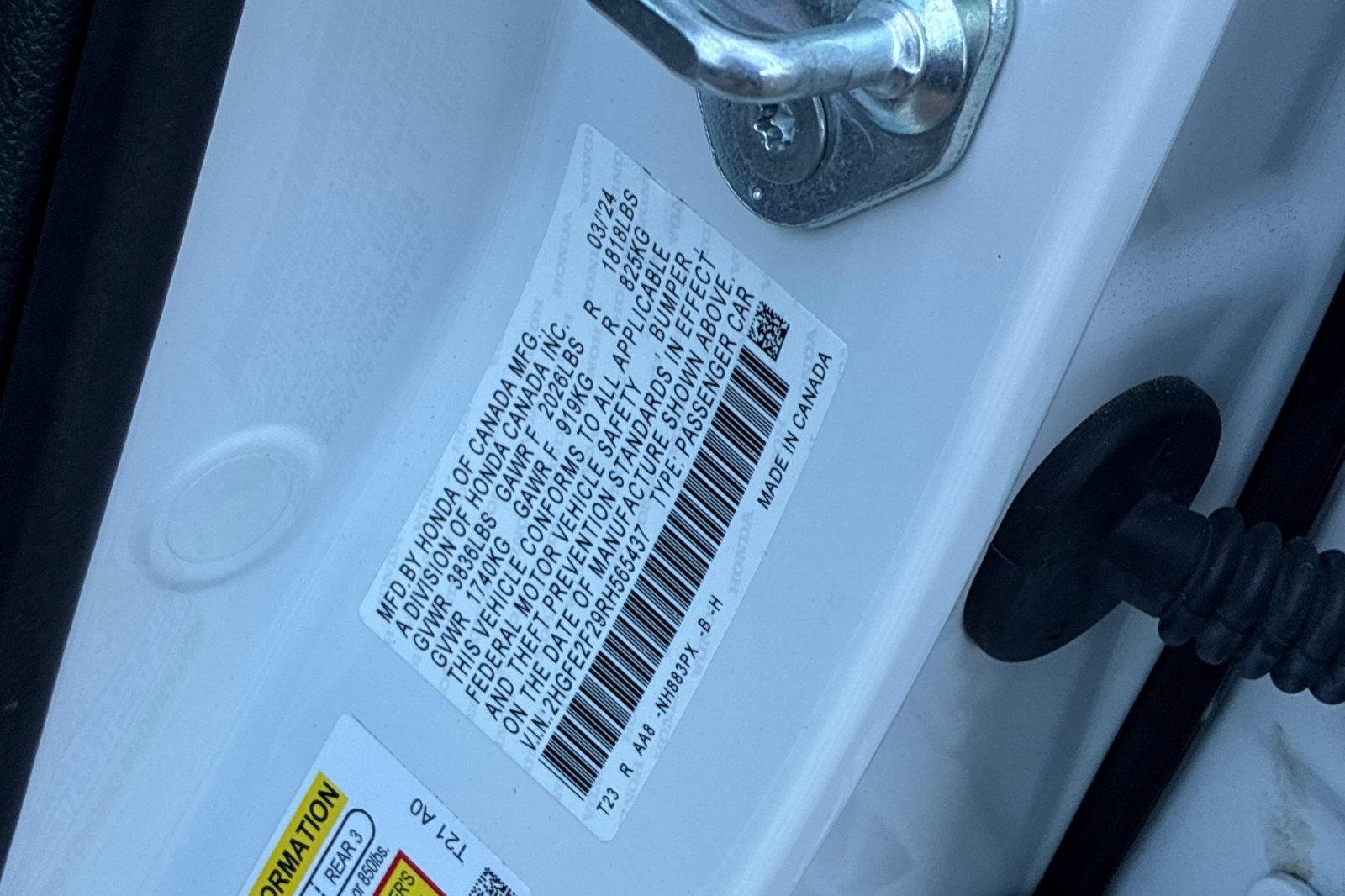 Used 2024 Platinum White Pearl Honda LX image 44
