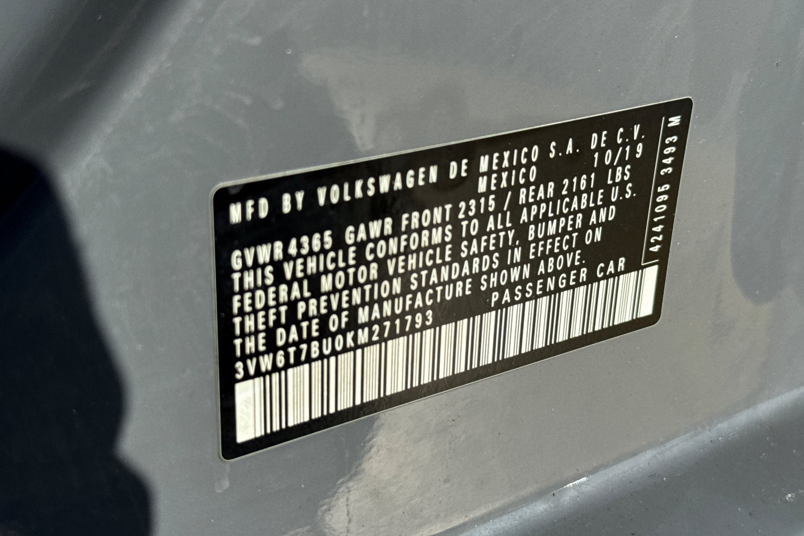 Used 2019 Gray Volkswagen 2.0T S image 27
