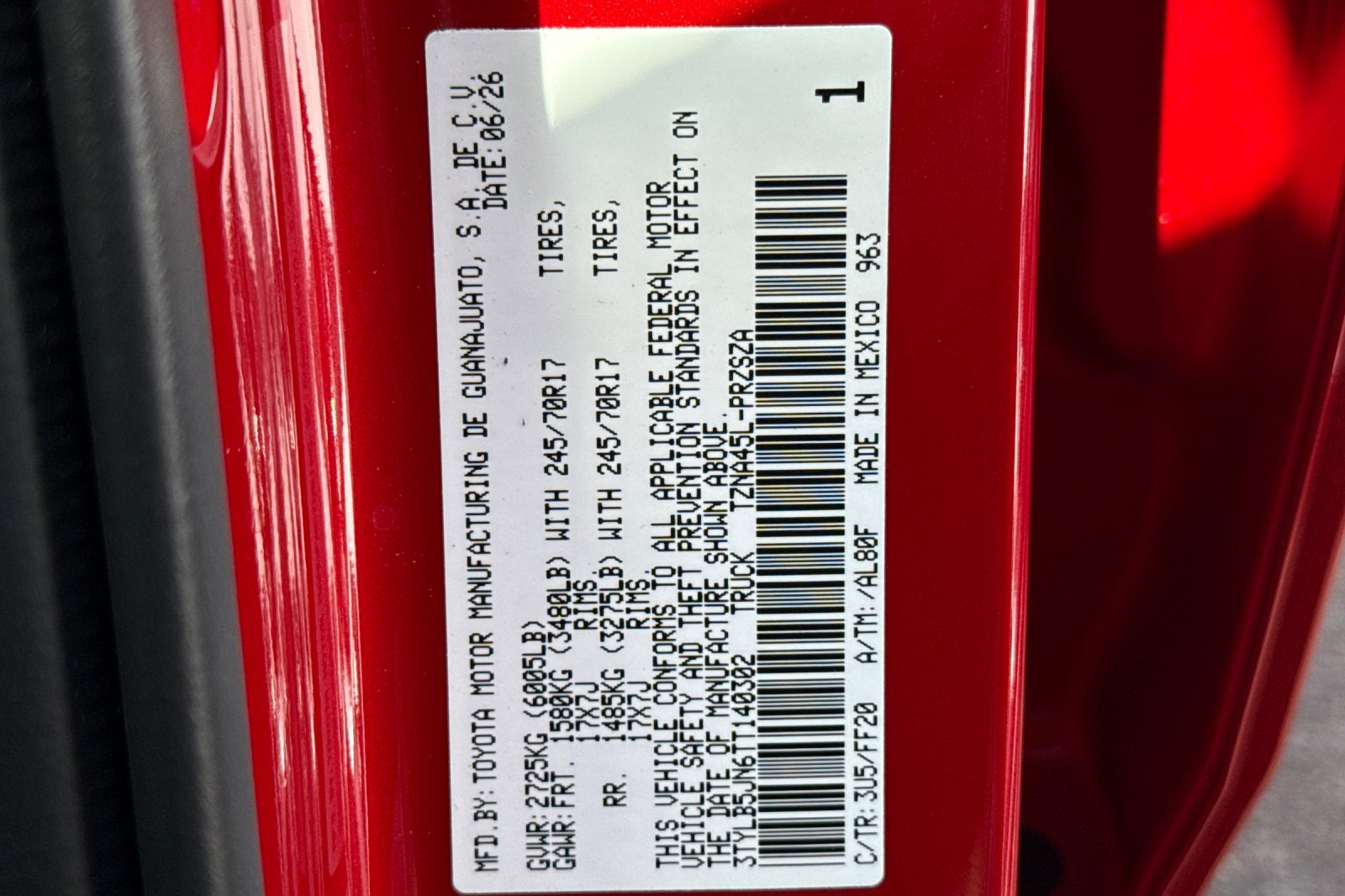 New 2026 Supersonic Red <sup>1</sup> Toyota  SR5 image 22