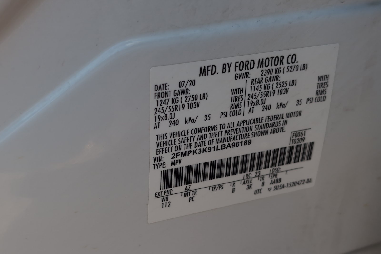 Used 2020 White Ford Titanium image 31