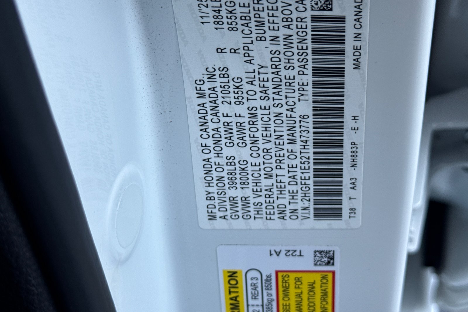 Used 2026 Platinum White Pearl Honda FWD image 12