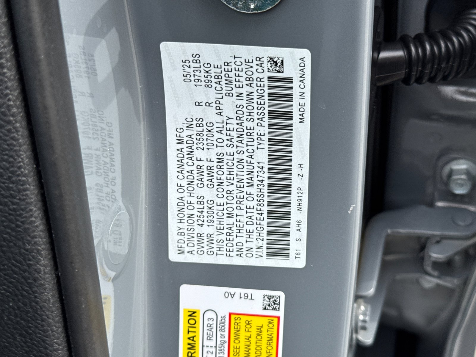 Used 2025 Urban Gray Honda Sport 4D Sedan image 34