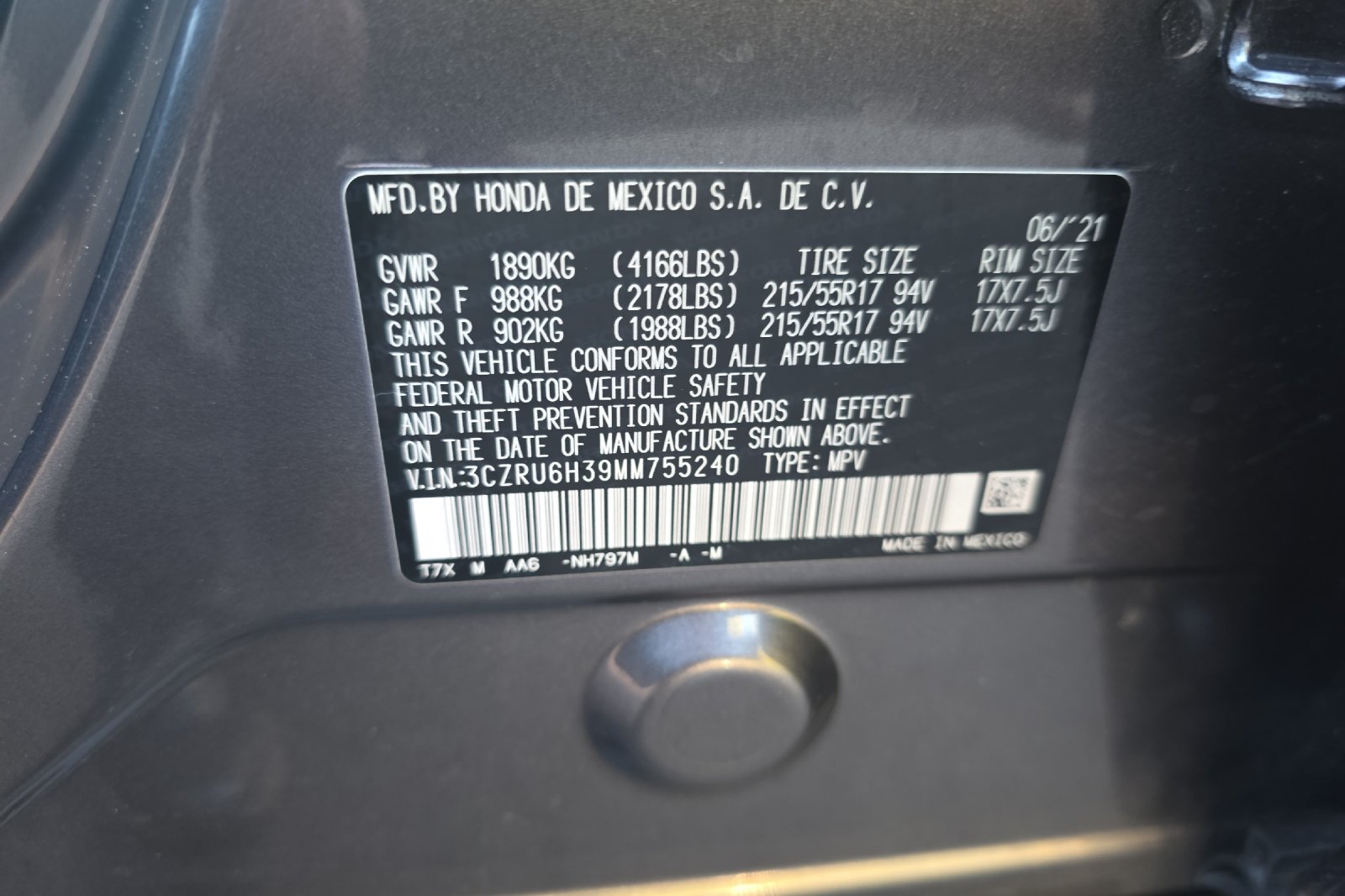 Used 2021 Modern Steel Metallic Honda LX image 24