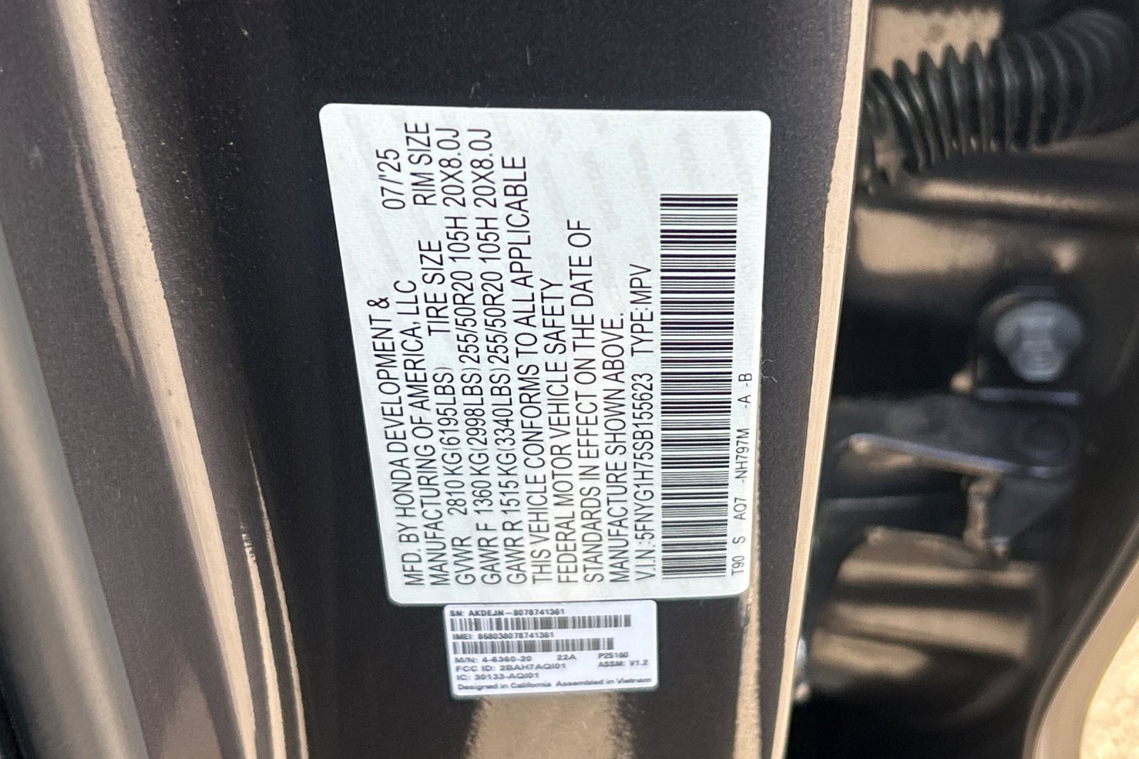 Used 2025 Modern Steel Metallic Honda Touring+ image 30