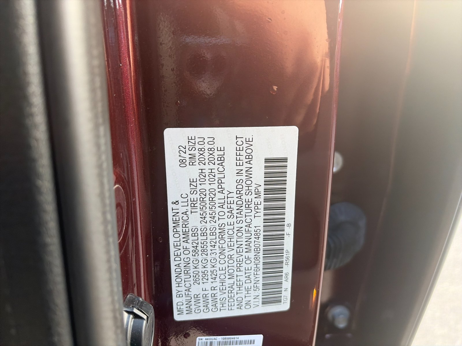Used 2022 Deep Scarlet Pearl Honda Elite image 35