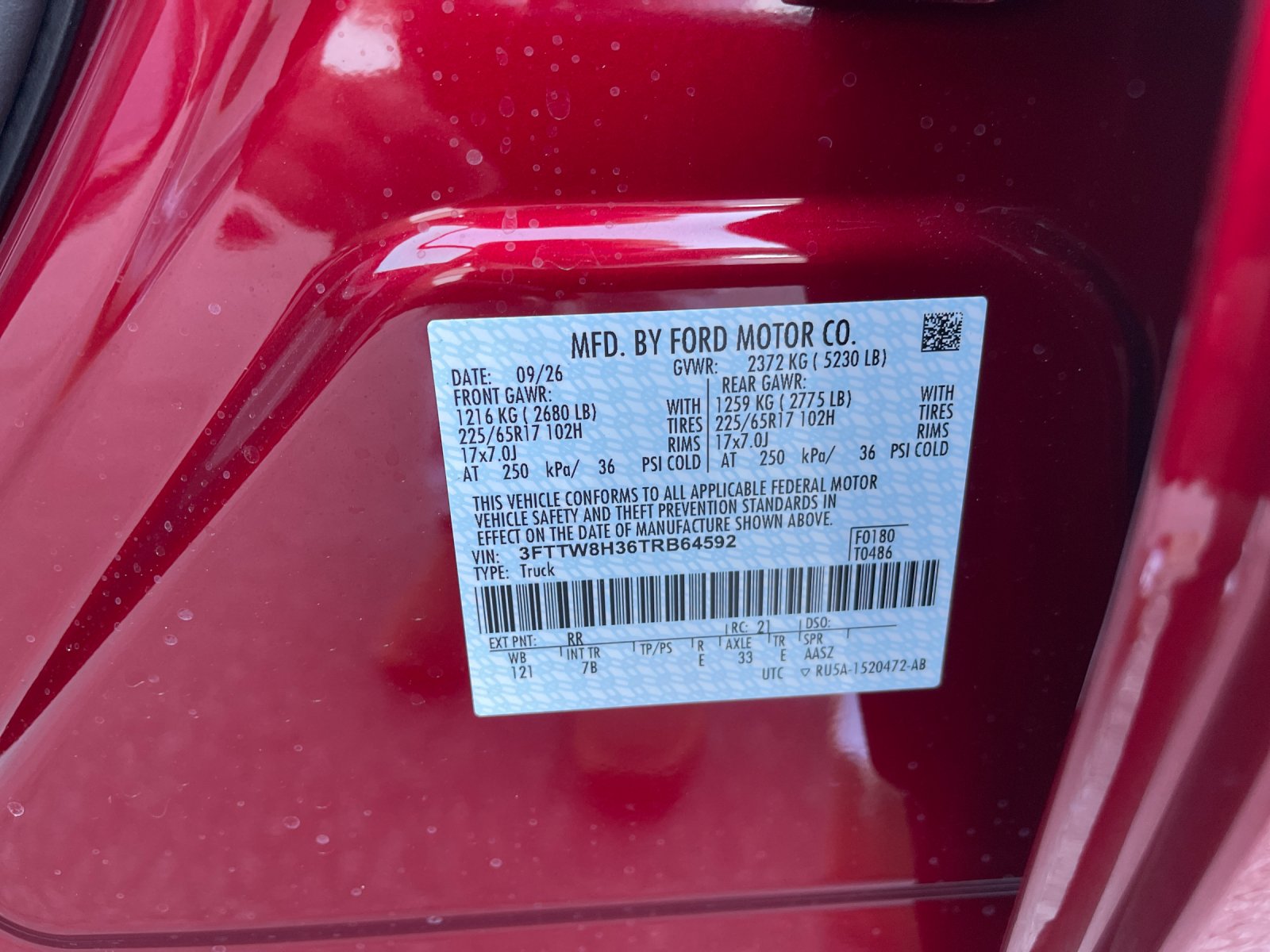 New 2026 Ruby Red Metallic Tinted Clearcoat Ford XLT image 30