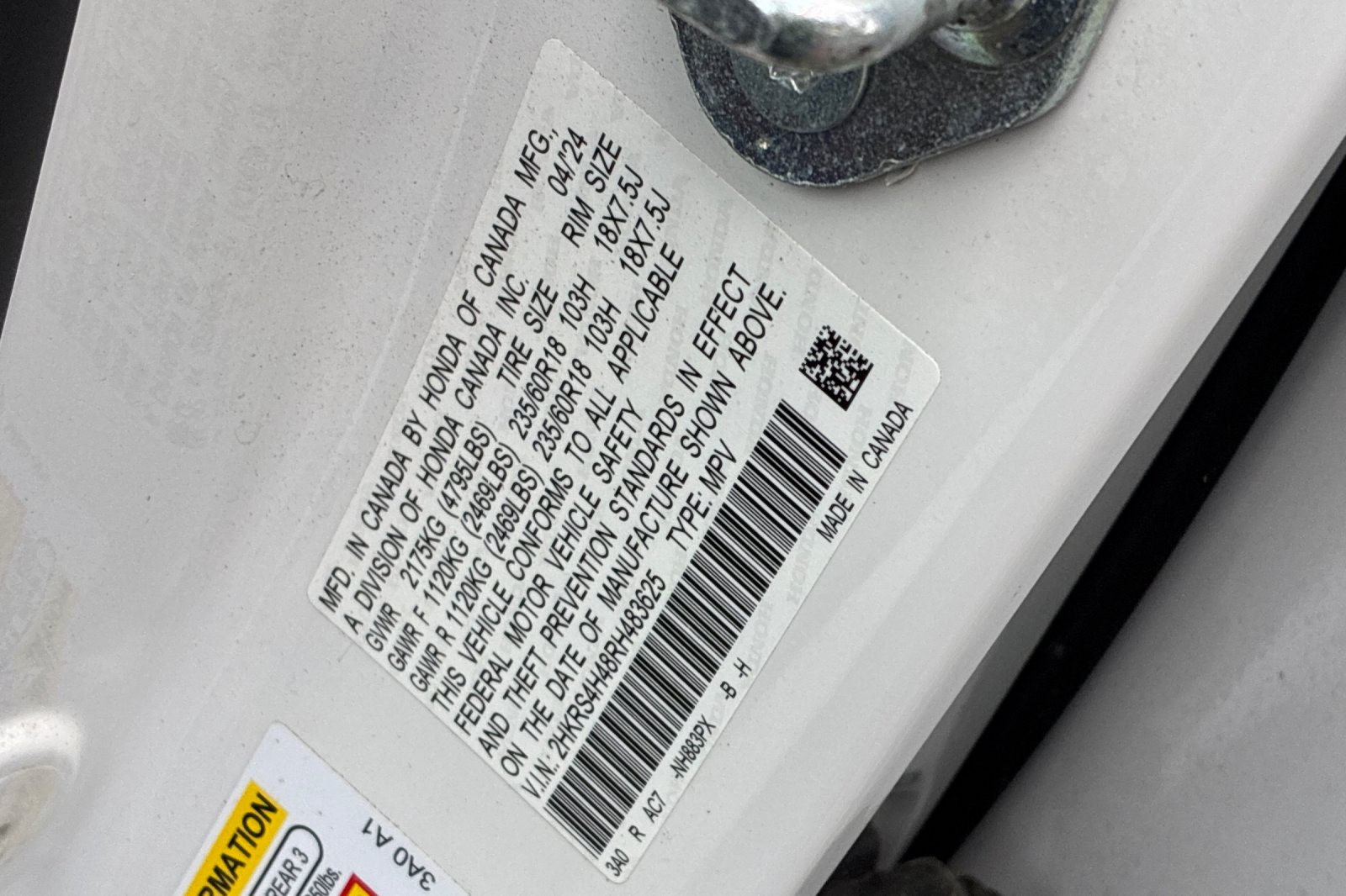 Used 2024 Platinum White Pearl Honda EX image 45
