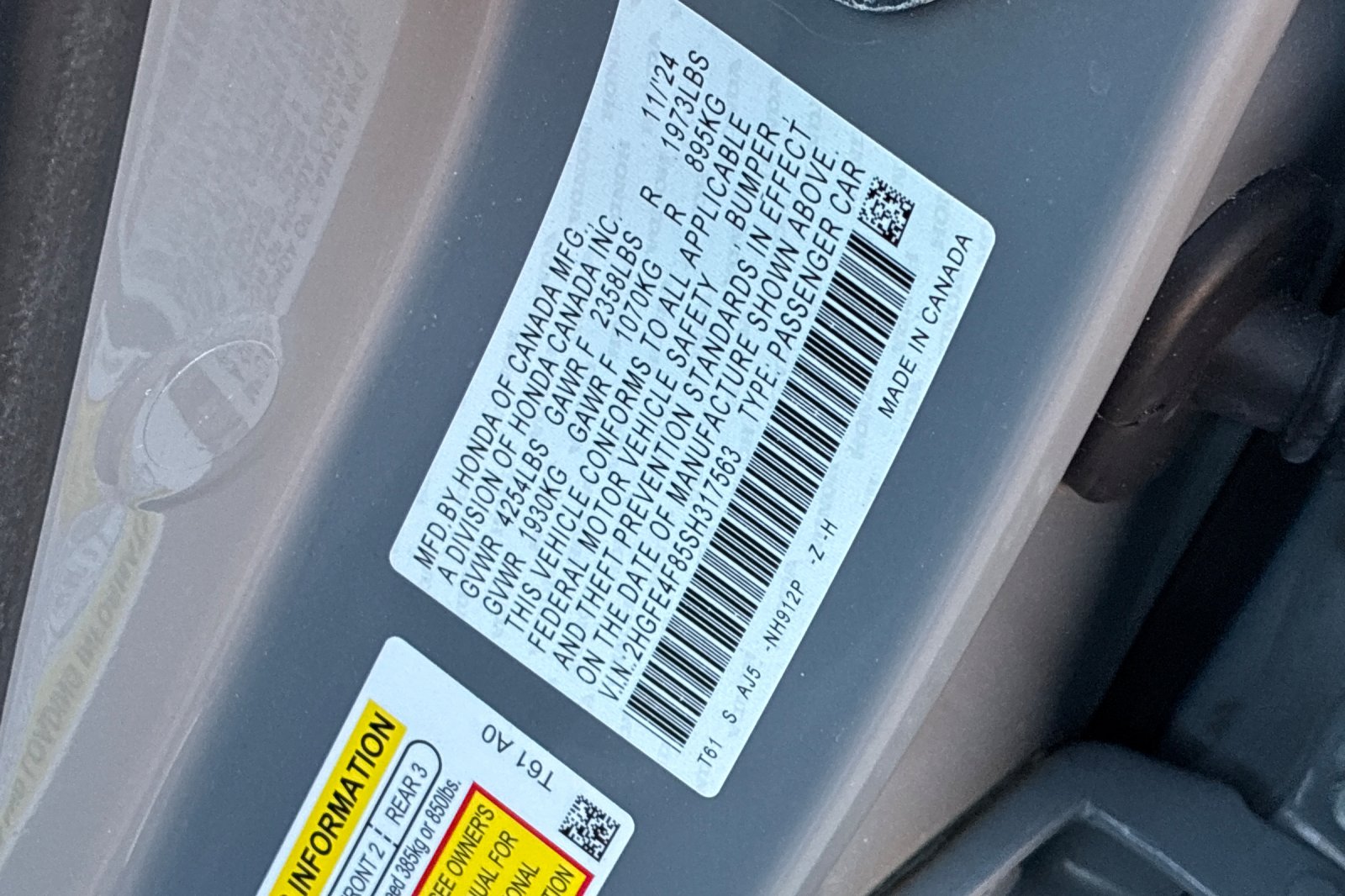 Used 2025 Urban Gray Pearl Honda Sport Touring image 47