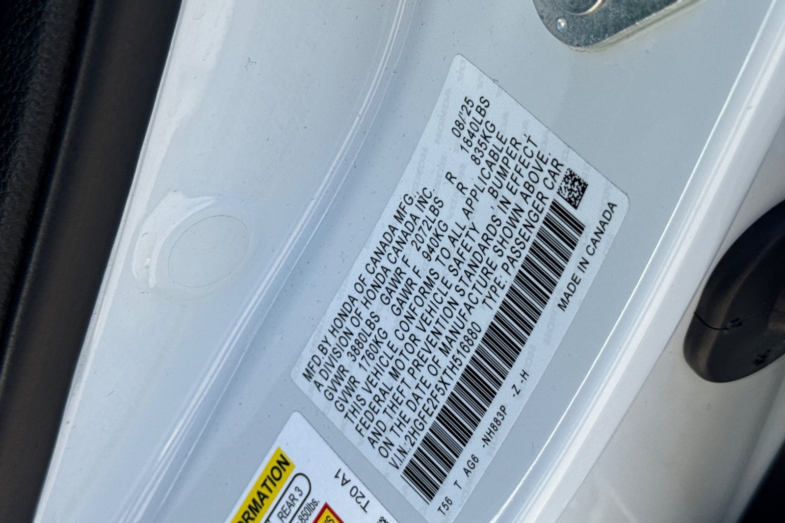 Certified Used 2026 Platinum White Pearl Honda 2WD SPORT image 27