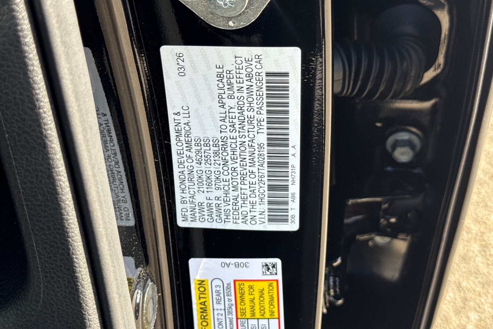 Certified Used 2026 Crystal Black Pearl Honda EX-L Hybrid image 27