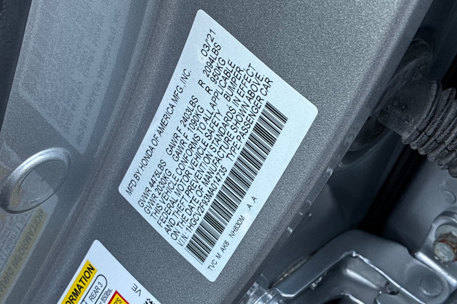 Used 2021 Lunar Silver Metallic Honda Touring 2.0T image 45