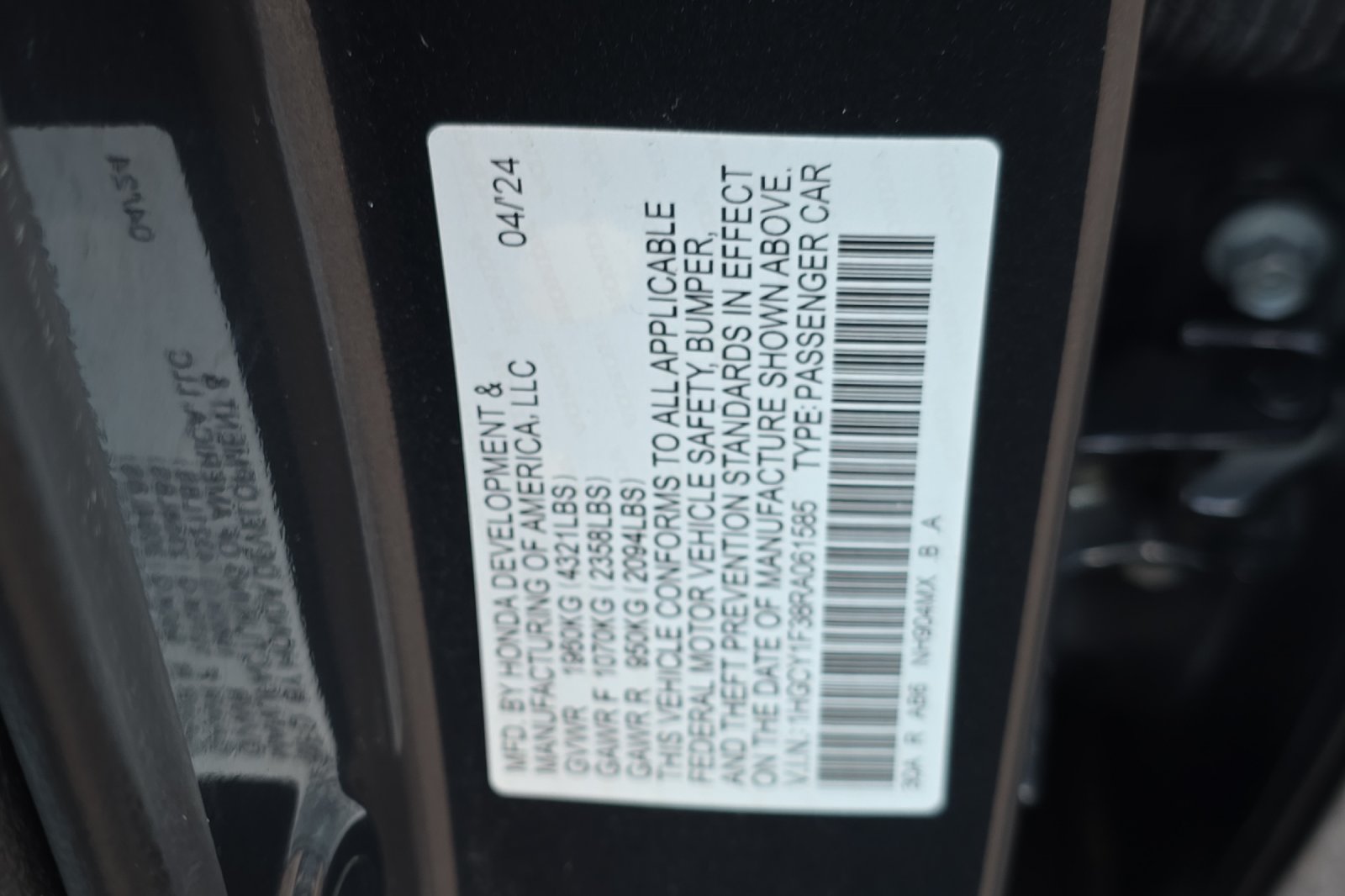 Used 2024 Meteorite Gray Metallic Honda EX image 25