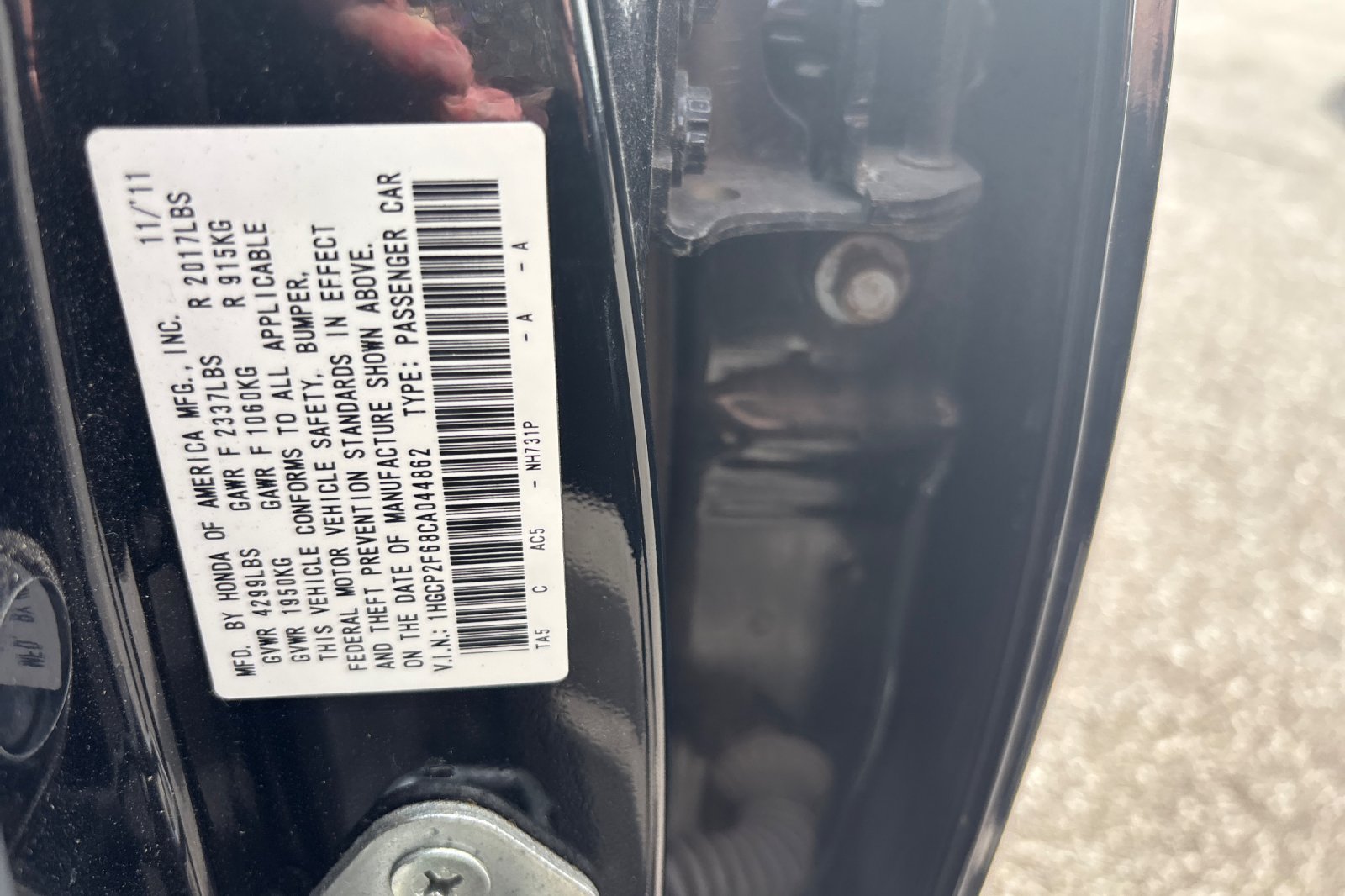 Used 2012 Crystal Black Pearl Honda SE image 9