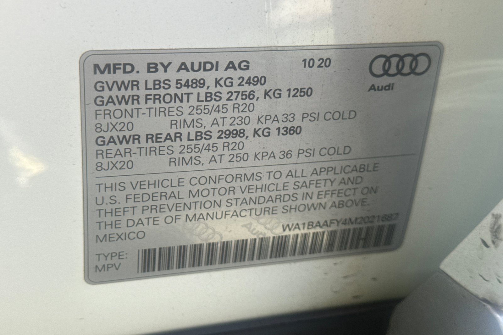 Used 2021 Glacier White Audi 45 Premium Plus image 12