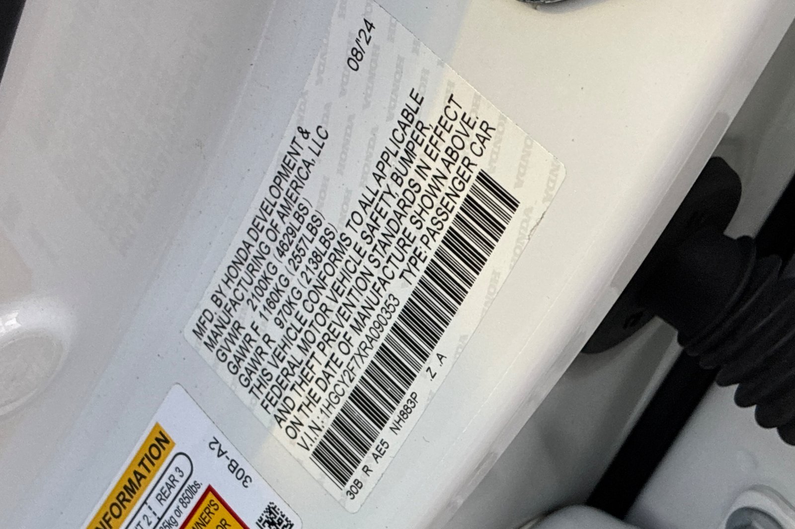 Used 2024 Platinum White Pearl Honda Sport-L image 45