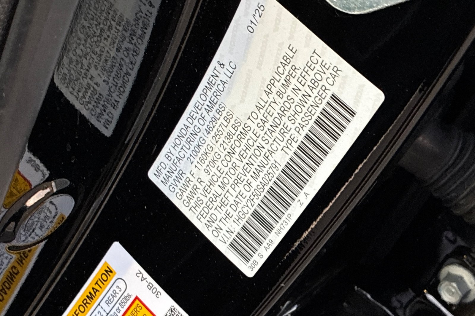 Used 2025 Crystal Black Pearl Honda Sport image 45