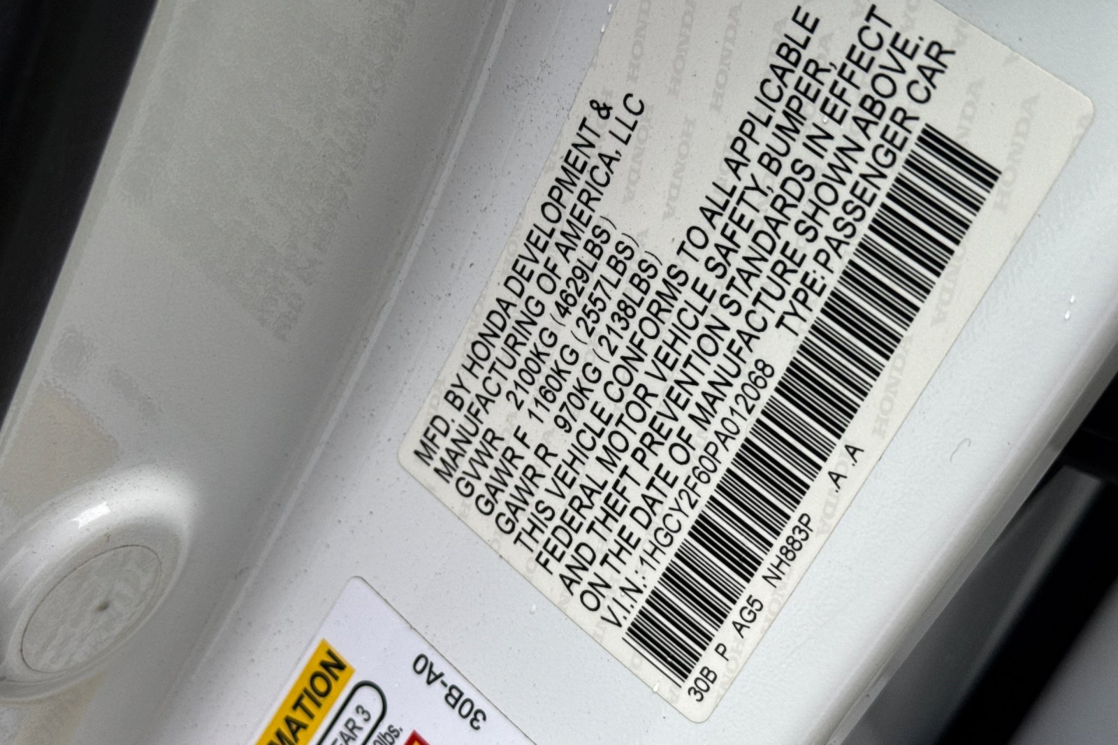 Certified Used 2023 Platinum White Pearl Honda EX-L image 12