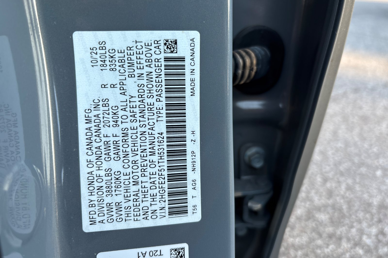 Certified Used 2026 Meteorite Gray Metallic Honda Sport image 32