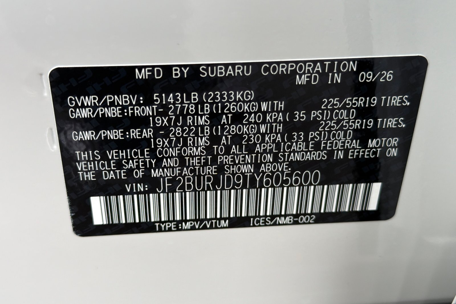 New 2026 CRYSTAL WHITE PEARL Subaru Touring XT image 27
