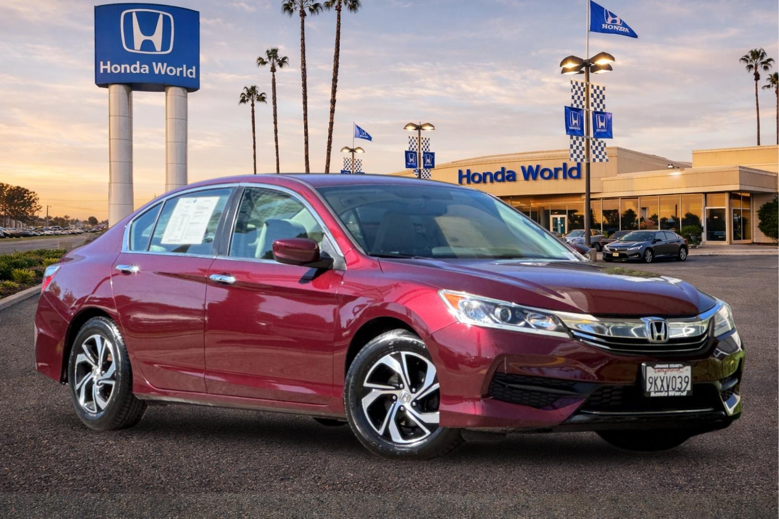 Certified 2016 Honda Accord LX with VIN 1HGCR2F3XGA020679 for sale in Westminster, CA