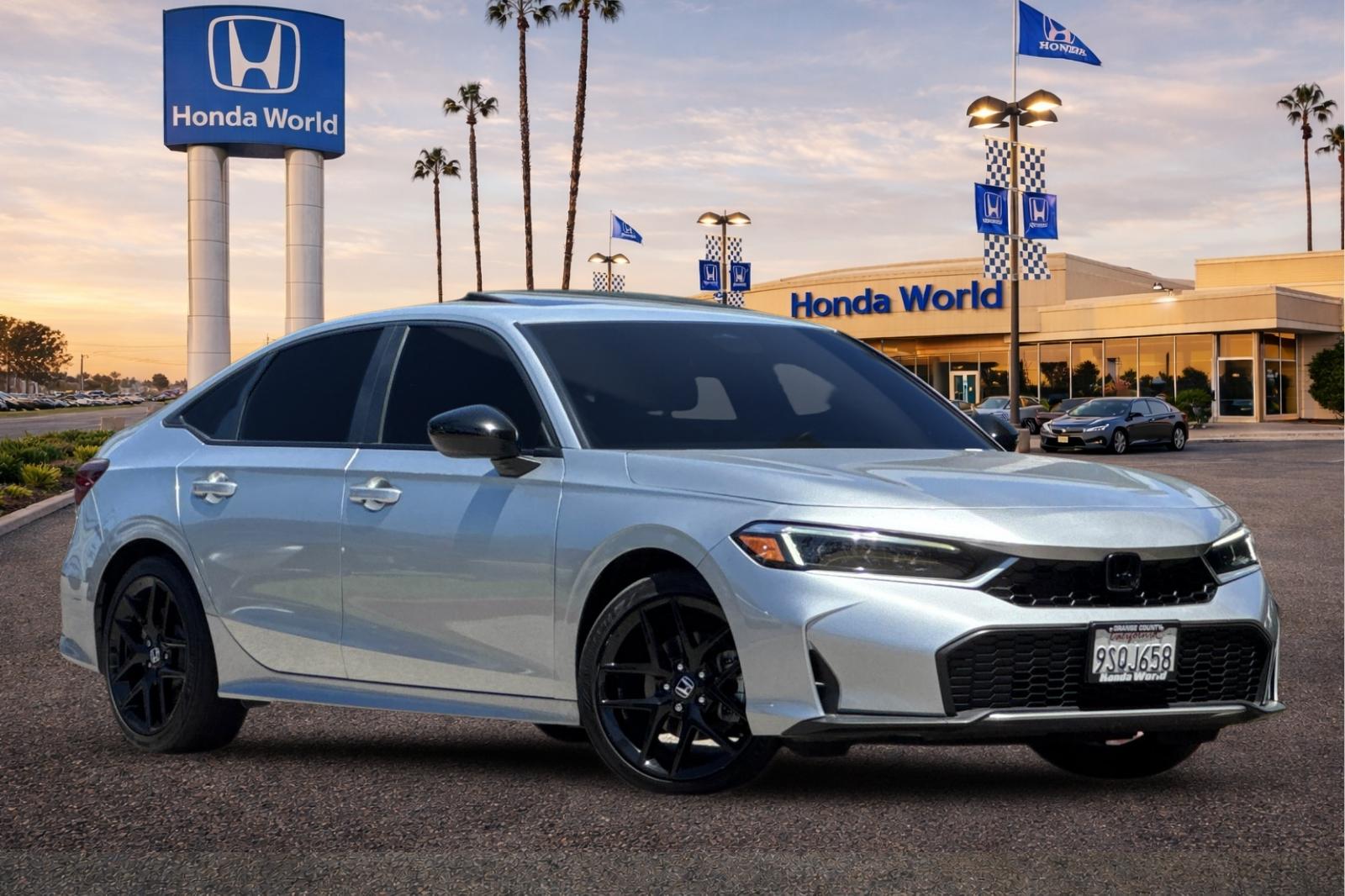 Certified Used 2025 Solar Silver Metallic Honda 4D HYBRID SPORT image 2