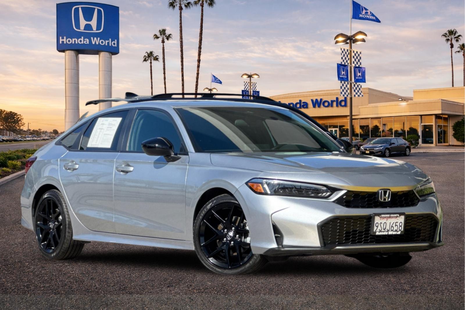 Certified Used 2025 Solar Silver Metallic Honda 4D HYBRID SPORT image 2